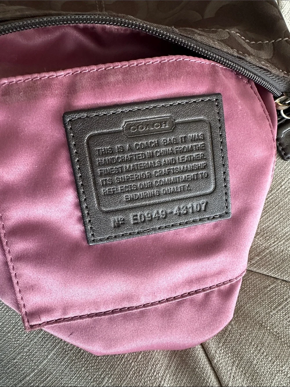 Coach Chocolate Signature Jacquard Shoulder Bag